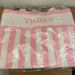 Exclusive Truly Beauty Pink & White Terry Tote